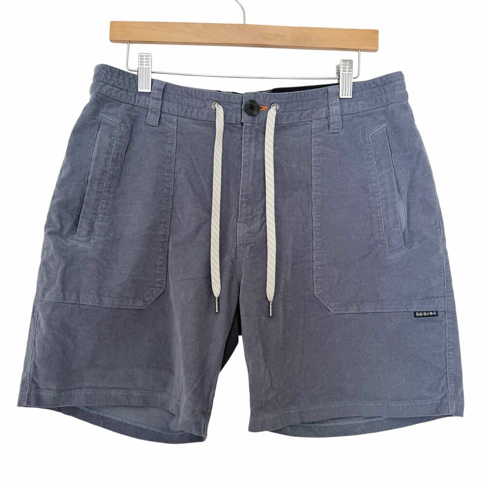 Baja Llama Blue Corduroy Shorts Sz L 34-35